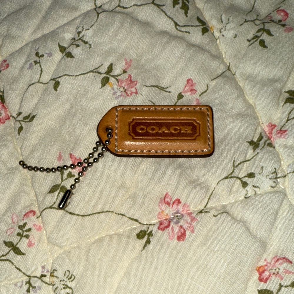 Coach Tan Leather Keychain